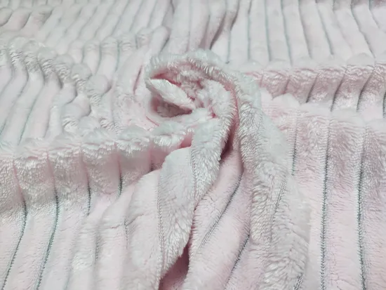 Tessuto jacquard in flanella monofacciale 100% poliestere con strisce Minky