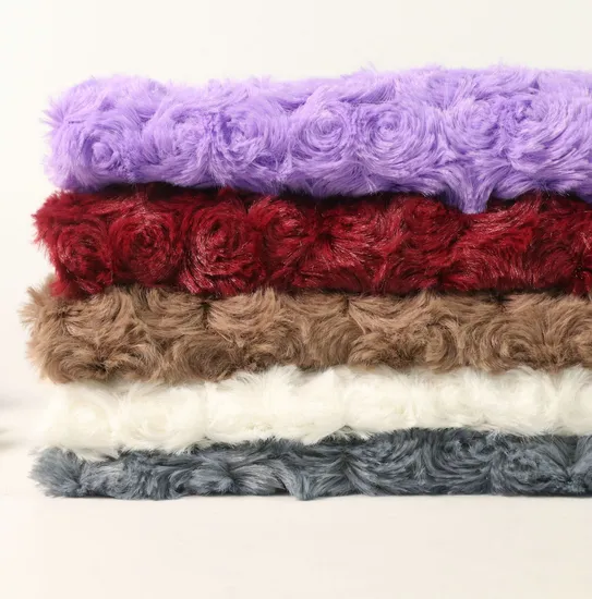 Tessuto in pile di peluche PV Swirl Rose 100% poliestere, colore Minky Velboa, per giocattoli/coperte