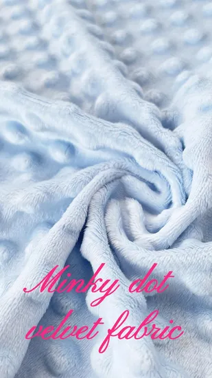 Tessuto per coperte, tessuto per giocattoli, tessuto Minky DOT, super morbido, a pelo corto, con spazzola su un lato, Kingcason